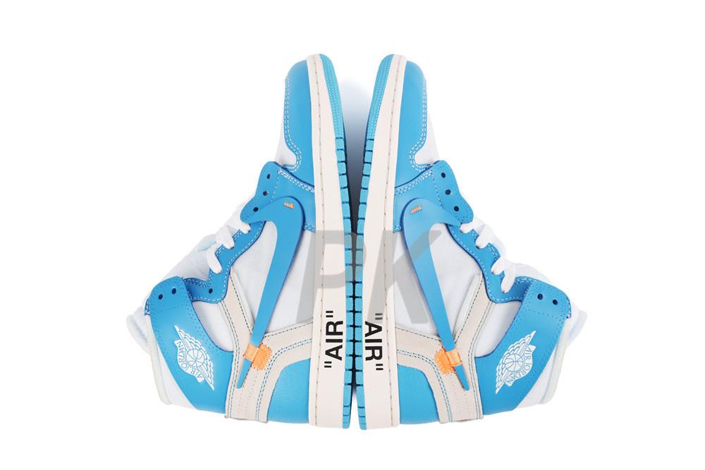 PK GOD X YIFU RETAIL FACTORY OFF WHITE X AIR JORDAN 1 POWDER BLUE UNC RETAIL MATERIALS ready limited